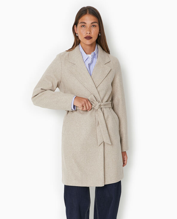 Manteau mi-long avec ceinture doré - Pimkie