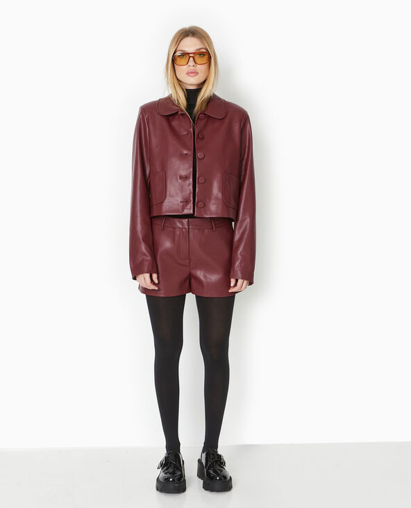 Short court en simili cuir bordeaux - Pimkie
