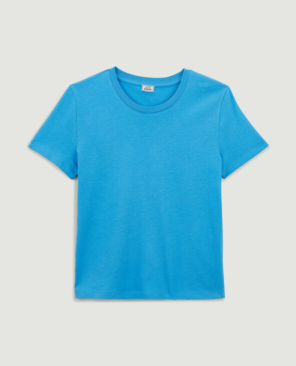 T-shirt basique col rond bleu - Pimkie