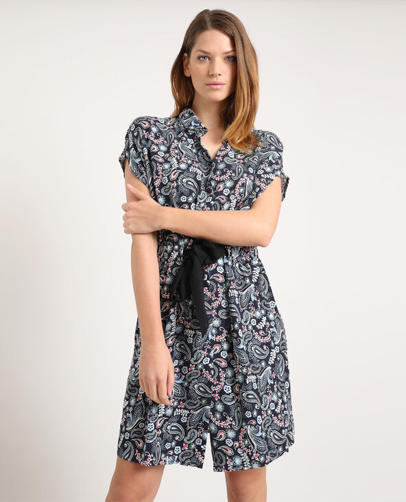 Robe chemise nouée bleu foncé - Pimkie