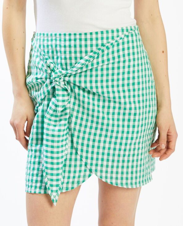 Jupe courte porte-feuille vert - Pimkie