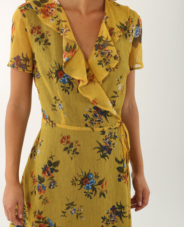 Robe portefeuille jaune ocre - Pimkie