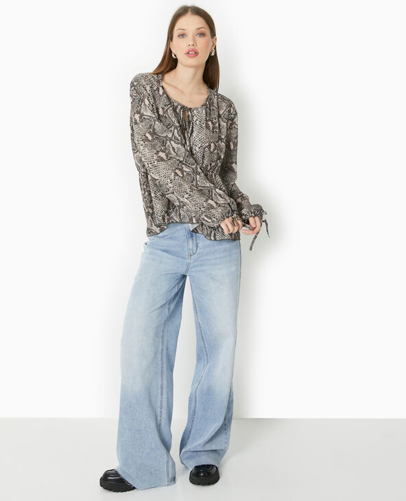 Blouse oversize motif python blanc - Pimkie