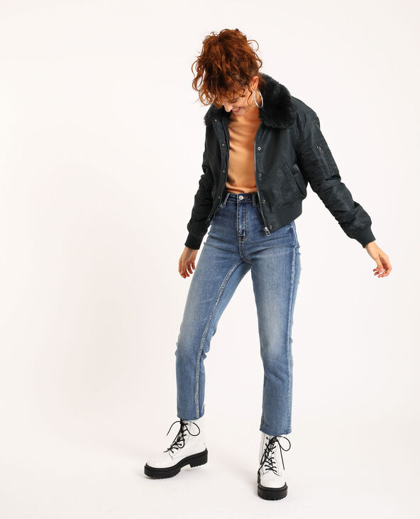 Bomber col fourrure vert foncé - Pimkie