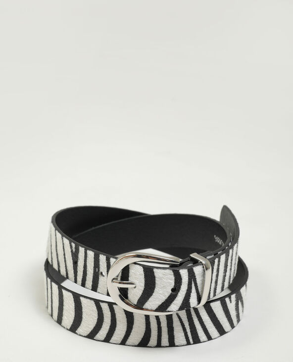 Ceinture zébrée noir - Pimkie