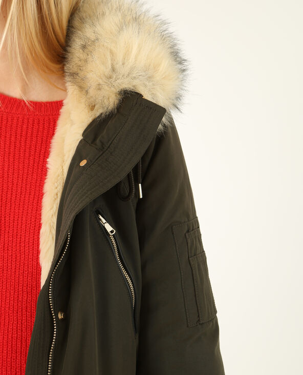 Parka longue à capuche vert kaki - Pimkie