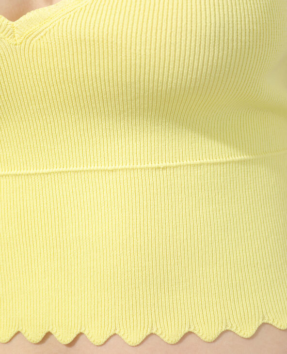 Crop top festonné jaune - Pimkie
