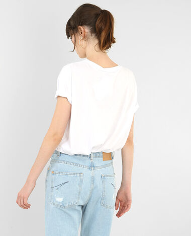 T-shirt à patchs blanc - Pimkie