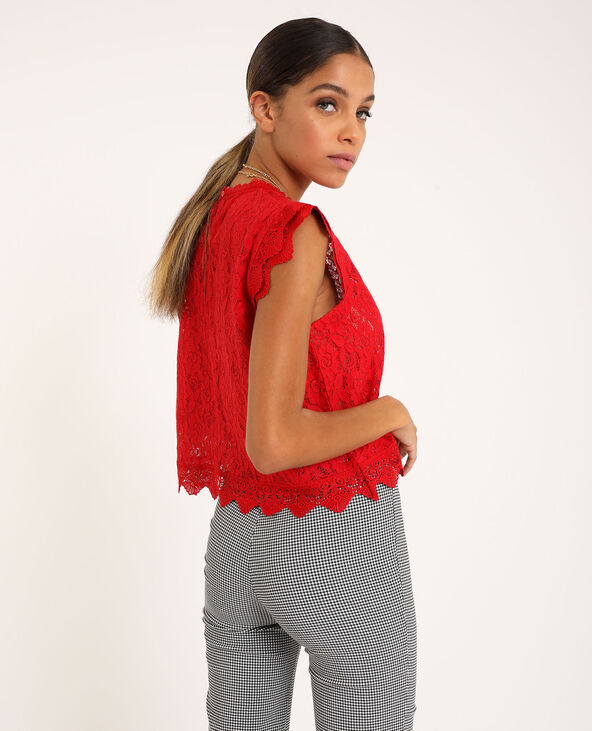 Top dentelle rouge - Pimkie