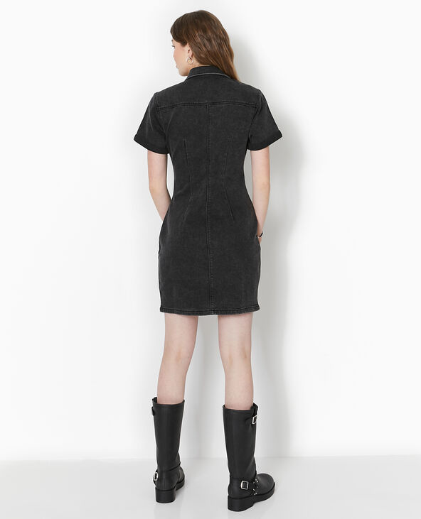 Robe courte et moulante en jean noir - Pimkie