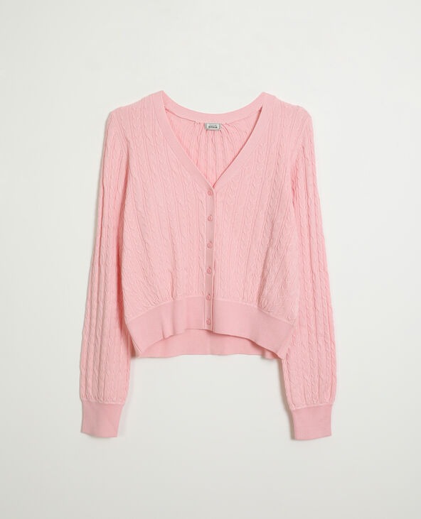 Gilet torsadé rose - Pimkie