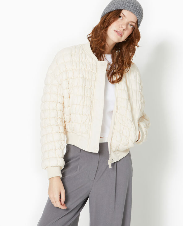 Blouson matelassé forme bomber blanc - Pimkie