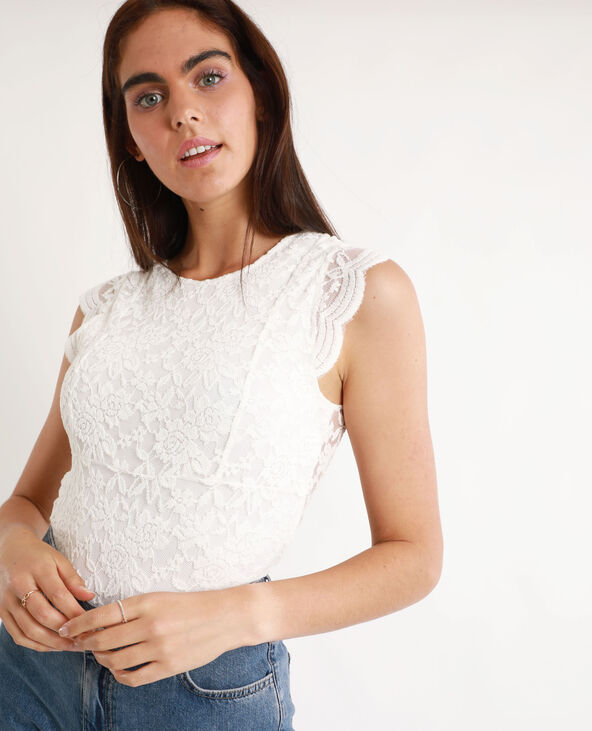 Top en dentelle blanc - Pimkie