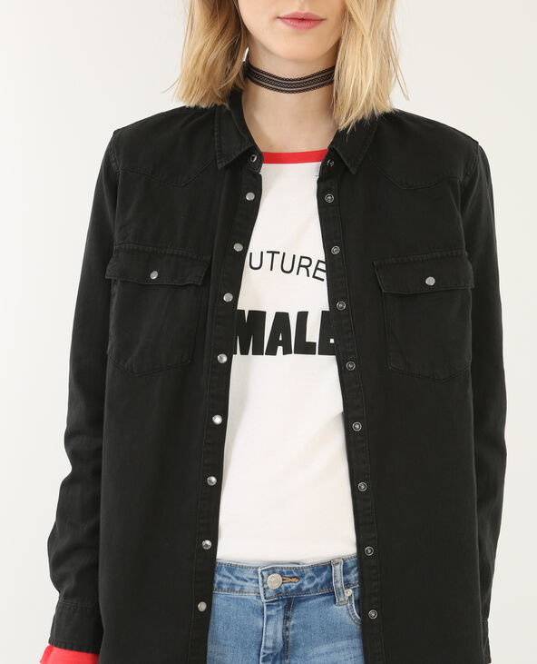 Chemise jean noir - Pimkie