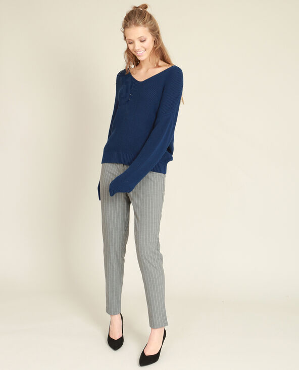 Pull à col V bleu marine - Pimkie