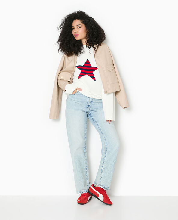 Pull en maille avec étoile blanc - Pimkie