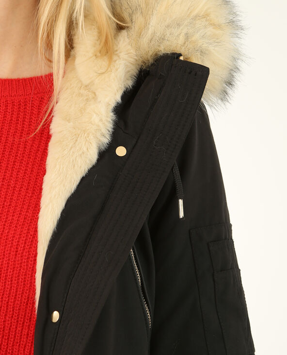 Parka longue à capuche noir - Pimkie