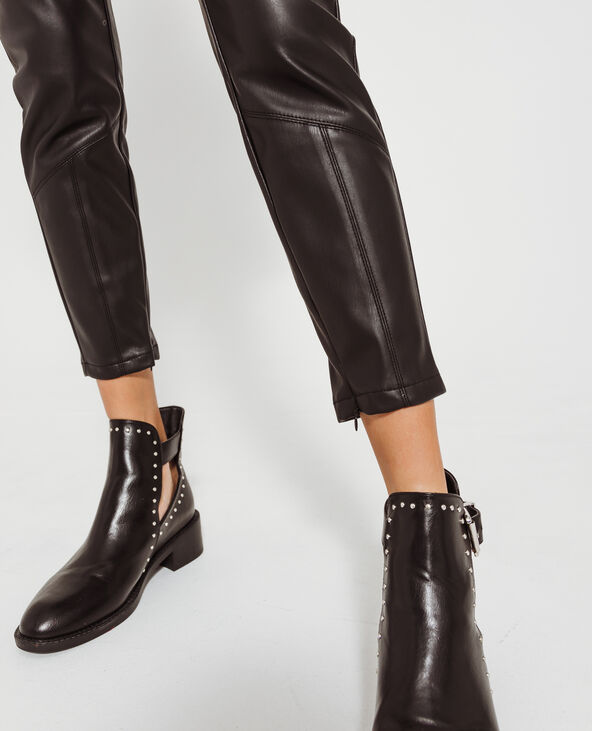 Pantalon en simili cuir noir - Pimkie