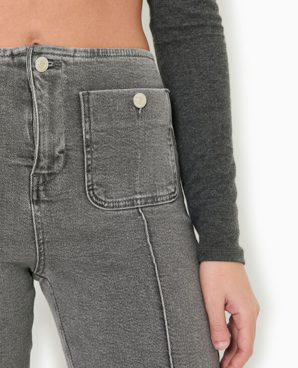 Jean flare taille haute avec poches plaquées blanc - Pimkie