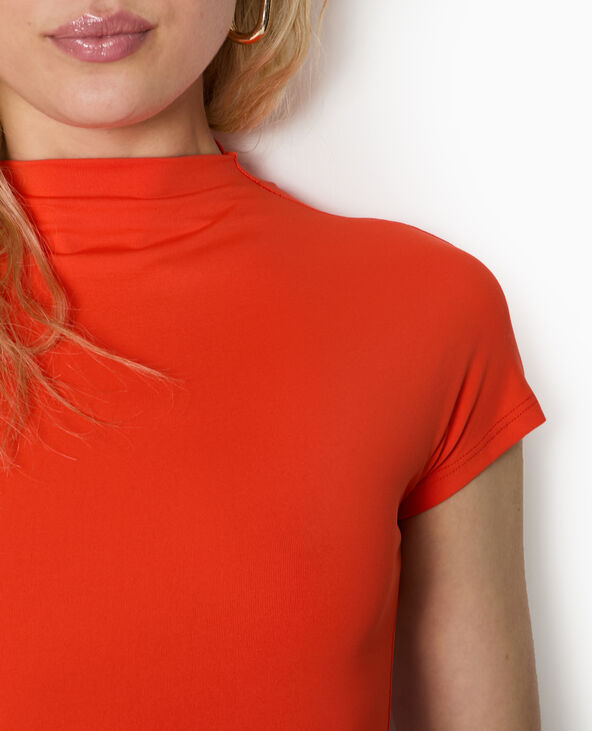 Body manches courtes col montant orange - Pimkie