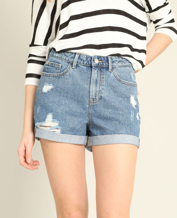 Short en jean mum bleu - Pimkie