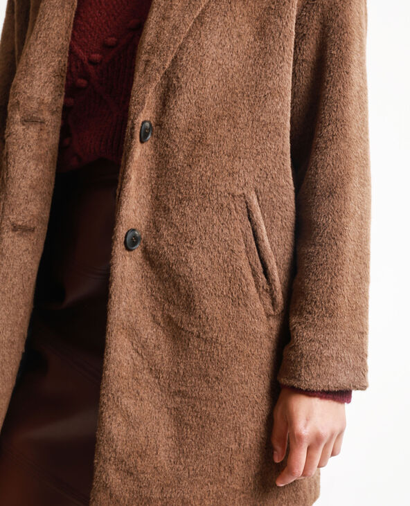 Manteau en fausse fourrure beige - Pimkie