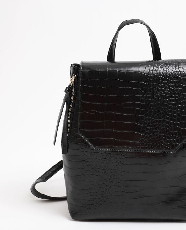 Sac à dos croco noir - Pimkie