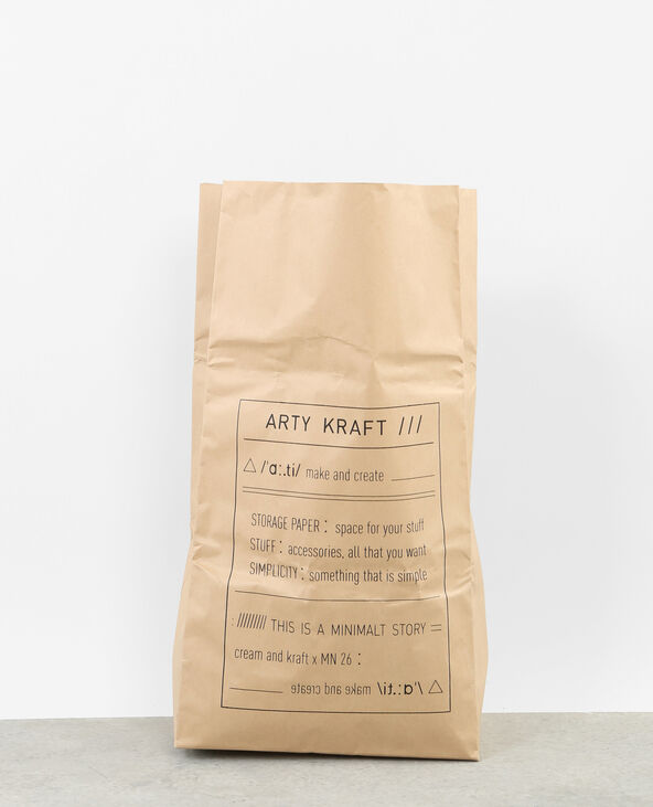 Paper bag arty kraft noir - Pimkie