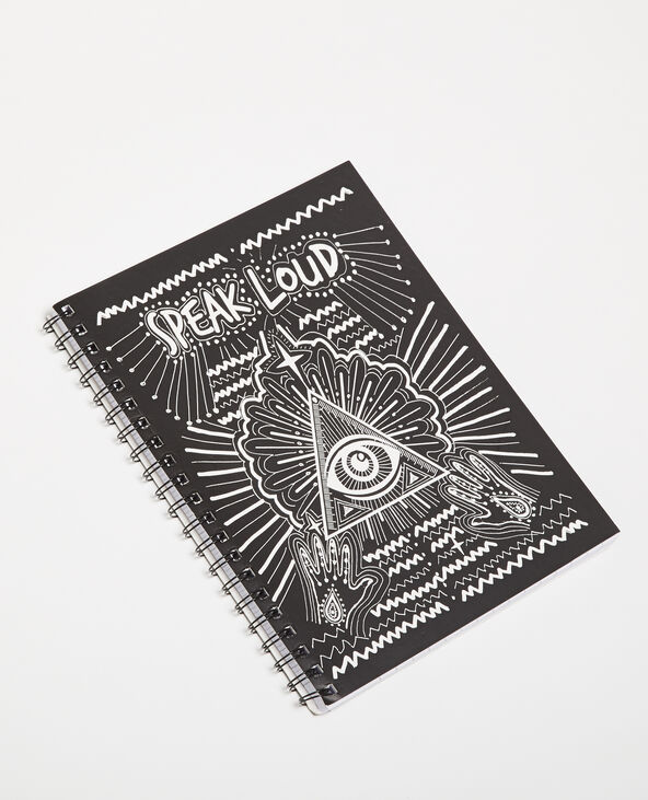 Grand notebook à spirales noir - Pimkie
