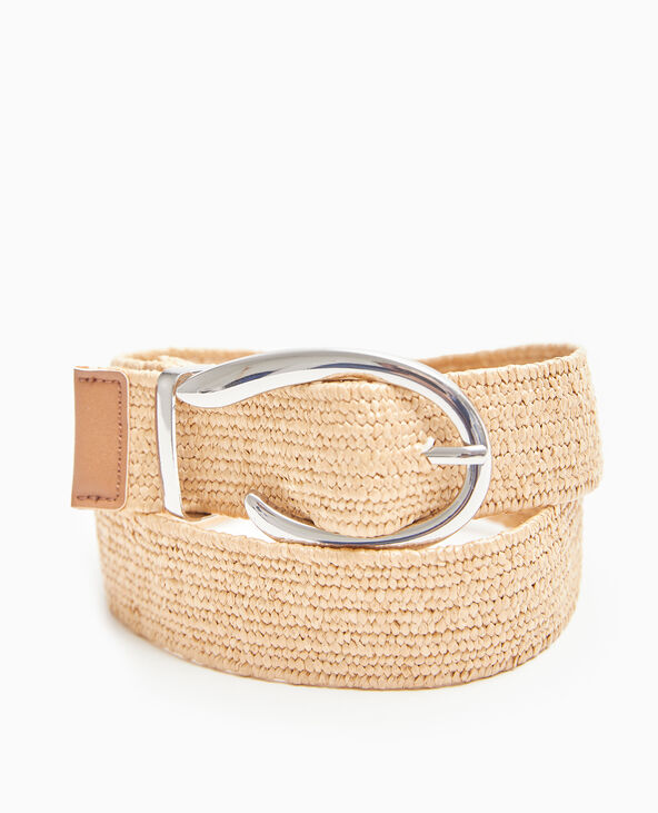 Ceinture en paille élastiquée beige - Pimkie