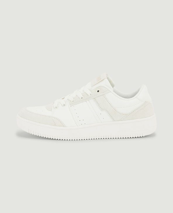 Sneakers bi-matière blanc - Pimkie