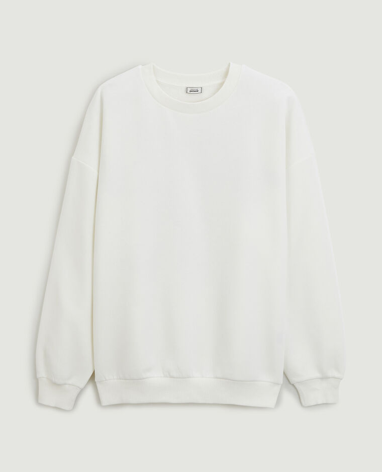 Sweat oversize col rond blanc - Pimkie