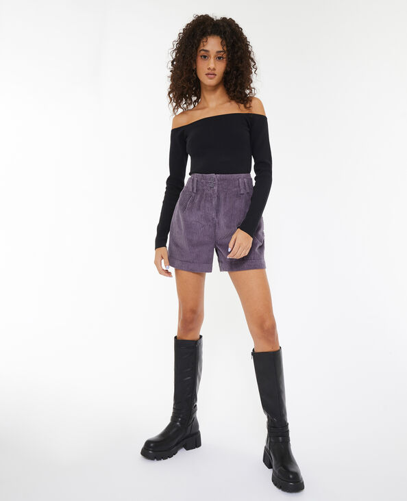 Short velours taille haute avec pinces lilas - Pimkie