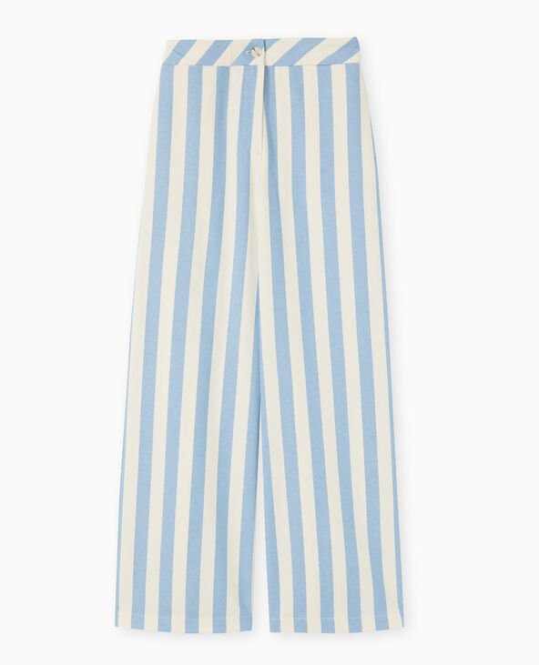Pantalon droit avec larges rayures bleu - Pimkie