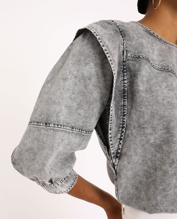 Blouse en jean gris clair - Pimkie