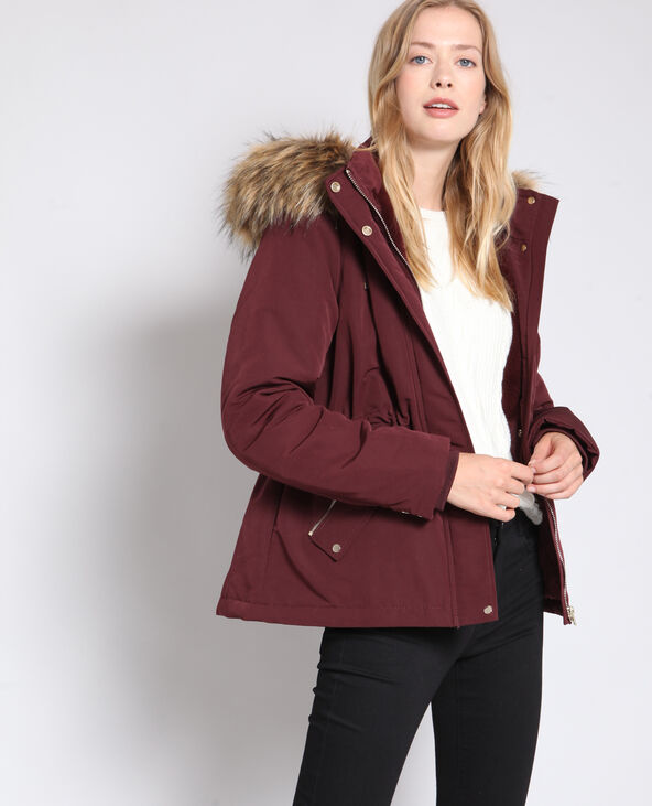 Parka à capuche bordeaux - Pimkie