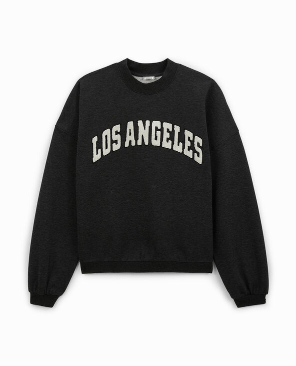 Sweat oversize avec patch bouclette gris foncé - Pimkie