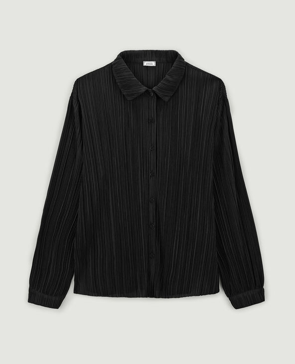 Chemise en plissé permanent noir - Pimkie