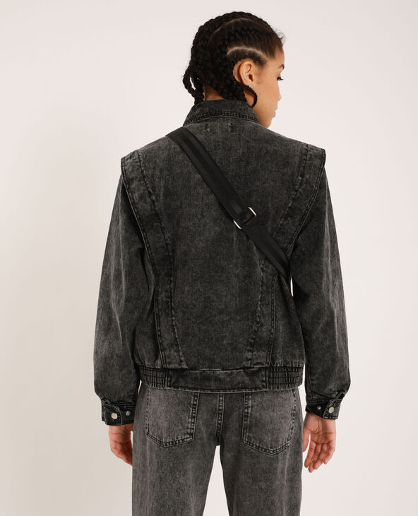Veste en jean délavée gris foncé - Pimkie