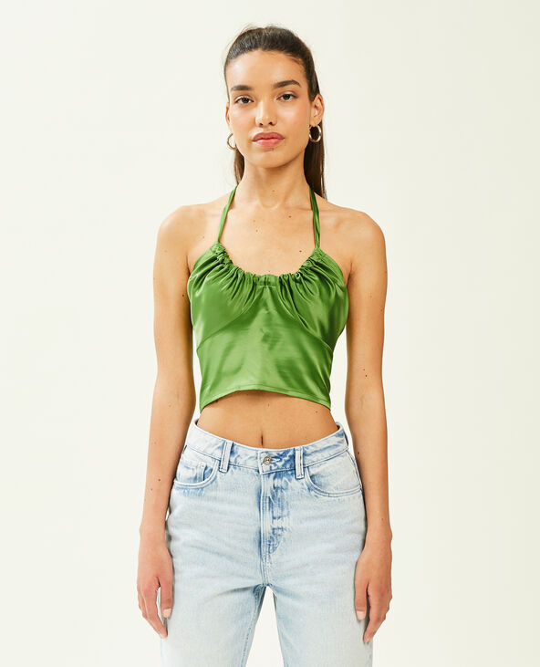 Top satiné vert kaki - Pimkie