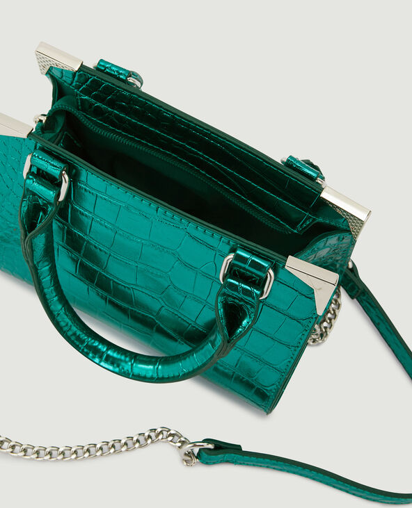 Sac boxy effet croco shiny vert - Pimkie