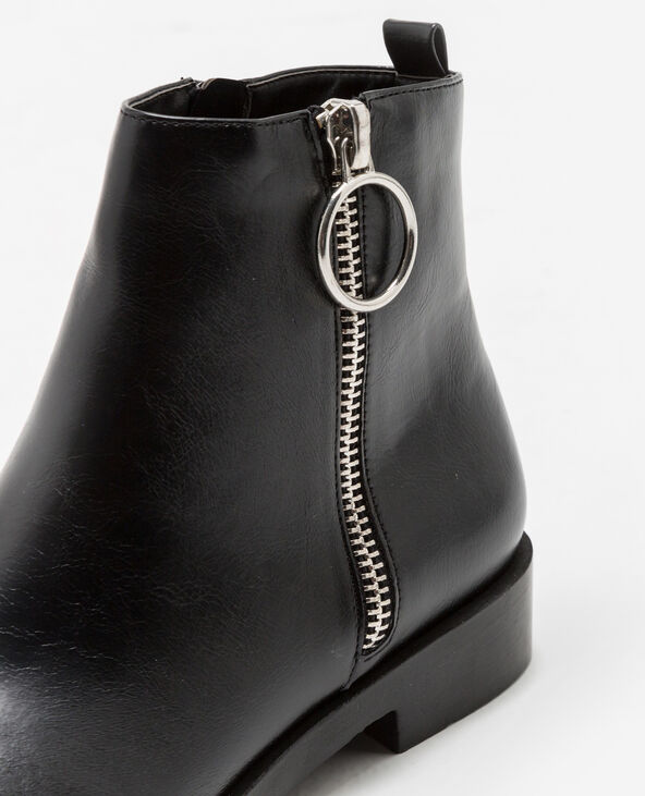 Bottines plates zippées noir - Pimkie