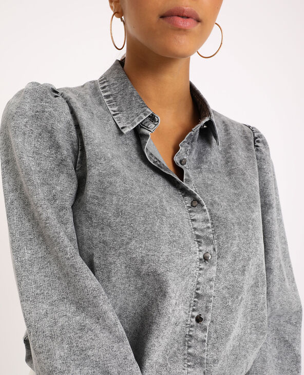 Chemise en jean gris clair - Pimkie