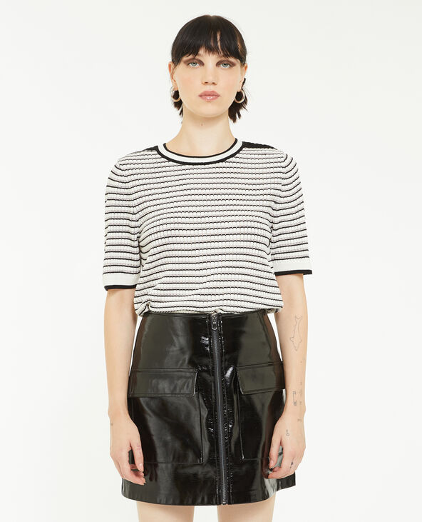 Pull ajouré manches courtes noir - Pimkie