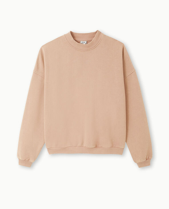 Sweat col rond avec effet délavé taupe - Pimkie