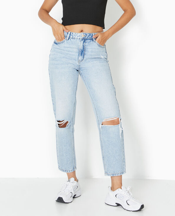 Jean foncé troué femme clearance