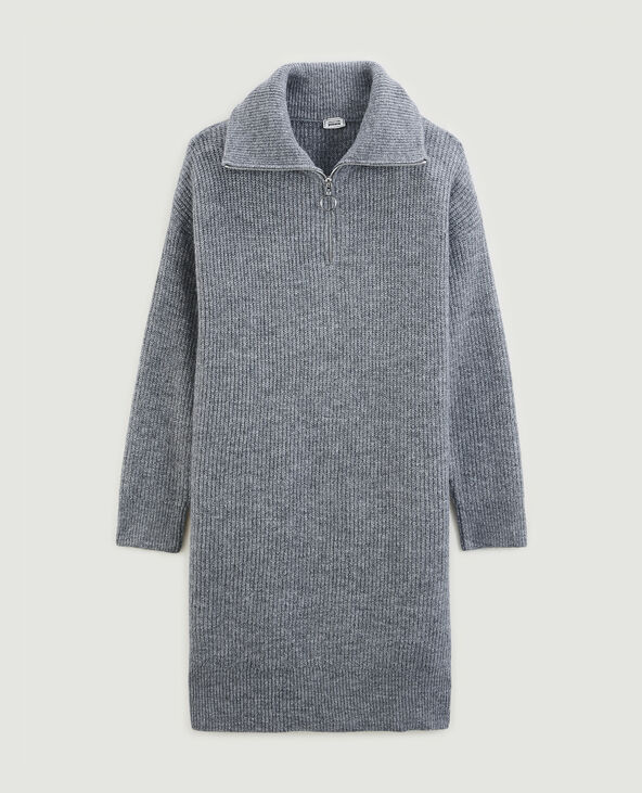 Robe pull en maille gris chiné - Pimkie