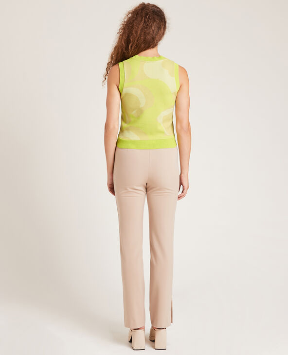 Top jacquard col V vert anis - Pimkie