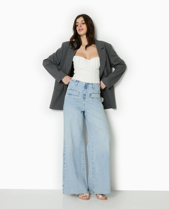 Top bustier avec balconnets coquillages blanc - Pimkie
