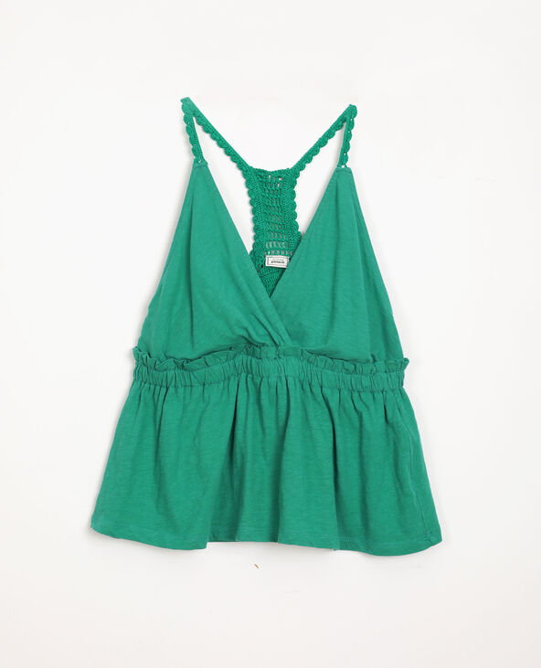 Top décolleté en V vert foncé - Pimkie
